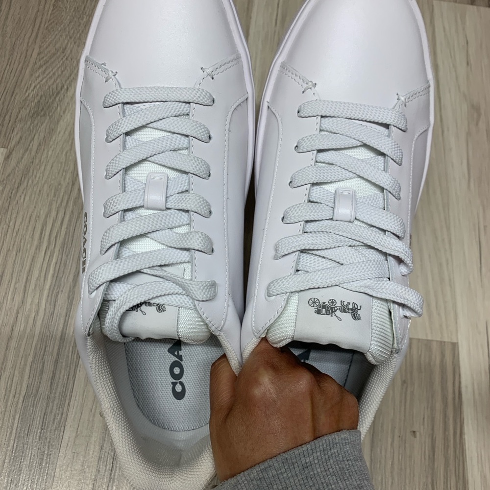 New COACH Clip Leather Low Top Sneaker Men’s Size 9.5 / Women's Size 11 /White - Picture 9 of 12
